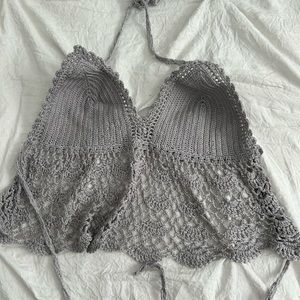 Light Purple Crochet Halter Top